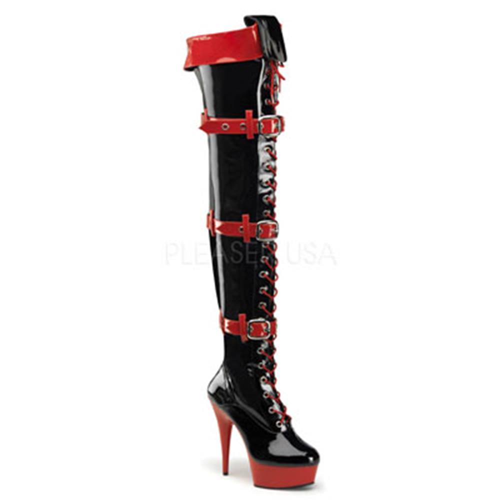 Funtasma - MEDIC3028 Kniehohe Stiefel - Rot/Schwarz Product image
